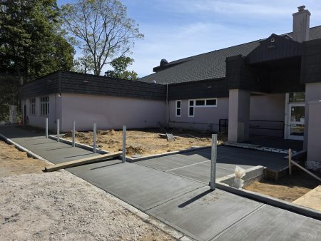 New Concrete walkway around the play area