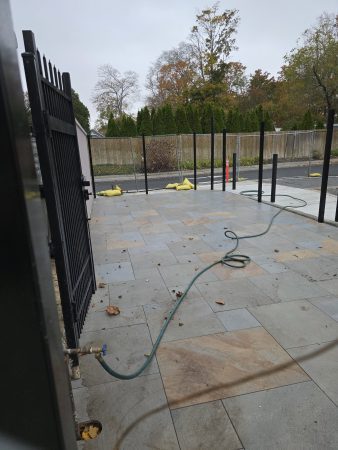 The Community Garden has been paved and fence posts installed and ready for fencing.